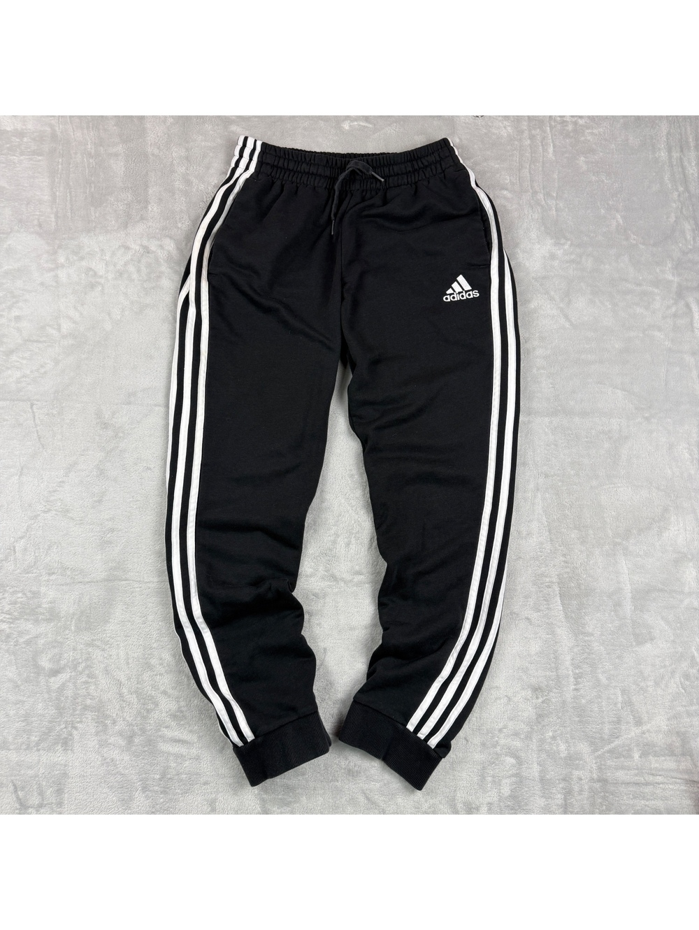 Adidas Mens M Black 3 Stripes Jogger Sweatpants Tapered Athletic Soccer Training